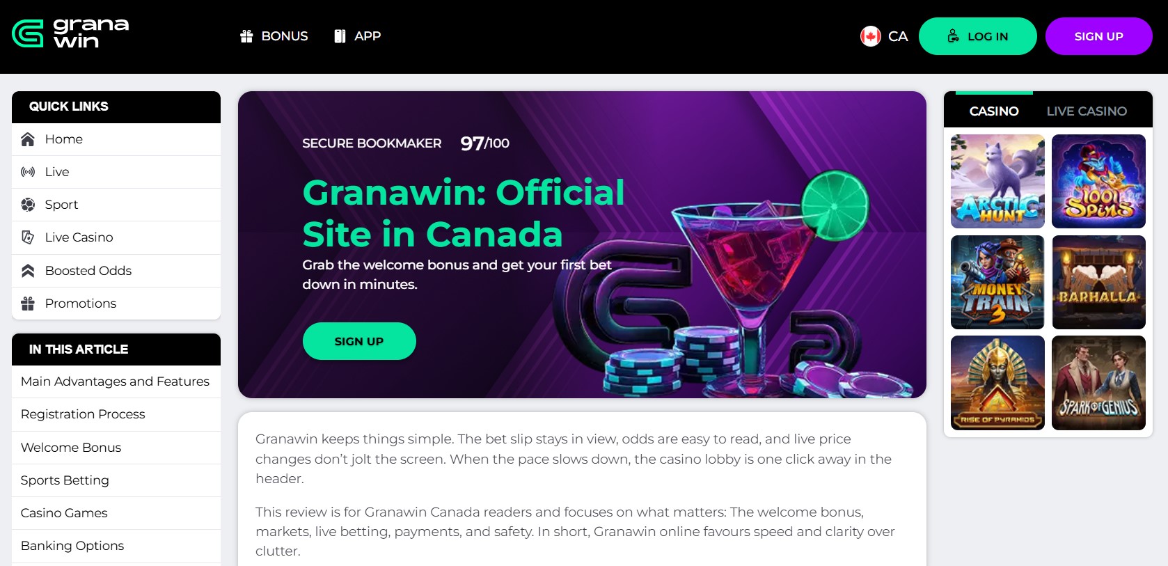 Granawin accueil mobile