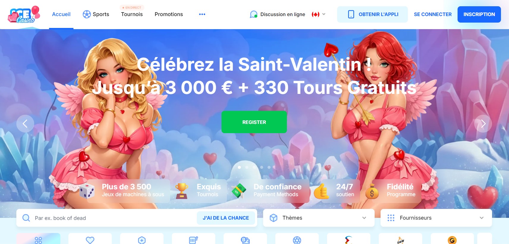 Ice Casino accueil mobile